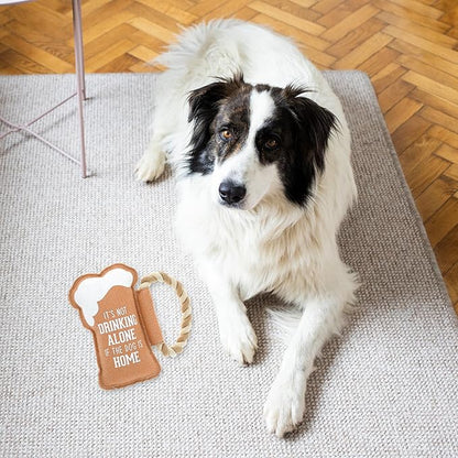 Pavilion Gift Company - Dog is Home - 8" Canvas Rope Dog Toy Chew Tug of War Beer Beer Lover Alcohol Best Friend Dog Doggy Puppy K9 Gift
