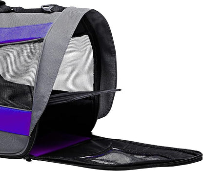 Pawer 18” x 11”x 11” Soft-Sided Foldable Airline Approved Pet Carrier for Cat, Puppy and Small Dog, Washable 600D Oxford Fabric, with Handle and Strap for Carry, Multiple Colors Available