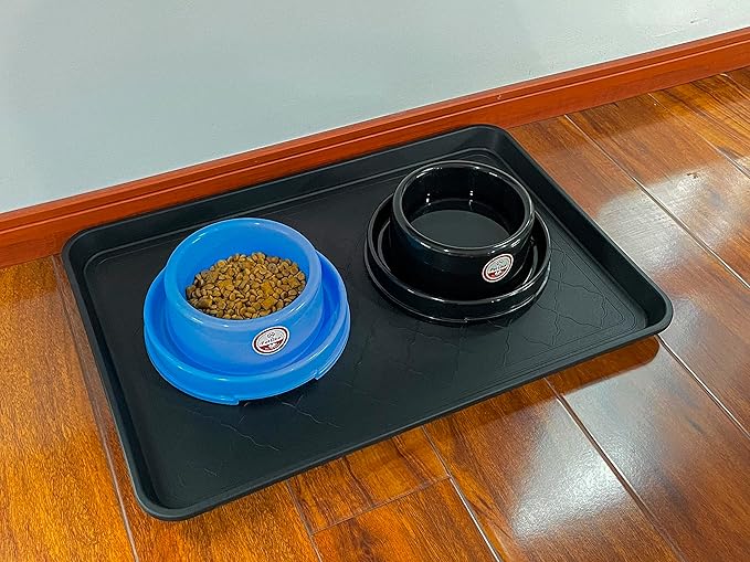 PetLike Boot Tray for Entryway Indoor, Pet Food Mat, 23 x 15.5 inch 2 Packs, Waterproof Heavy Duty Shoe Tray for Indoor and Outdoor, Multi-Purpose Trays for Boots, Shoes, Pets, Garden
