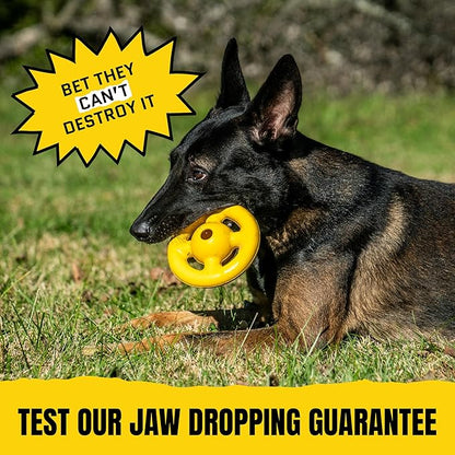 Virtually Indestructible Orbit Dog Ball - Lifetime Replacement - Tough, Durable Chew Toy for Aggressive Chewers - Safe Non-Toxic Natural Rubber - Chew, Fetch, Puzzle - Med/Large, 6"x2.5"