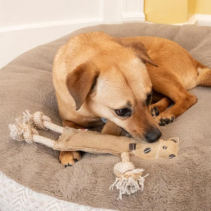 SPOT Dura-Fused Leather Jungle Animals - Dog Toy with Squeakers and Rope Limbs, Real Leather and Jute Chew Toy, Durable No-Stuffing Toy for Light to Moderate Chewers - 14in, Assorted Styles, 1 Piece