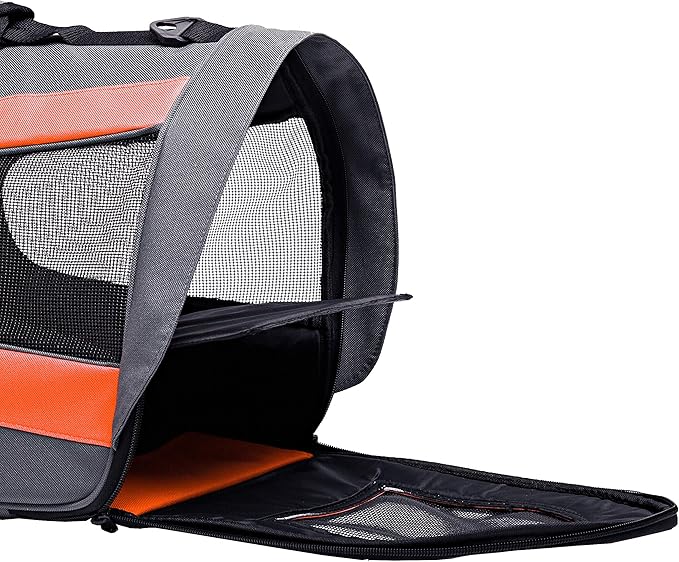 Pawer 18” x 11”x 11” Soft-Sided Foldable Airline Approved Pet Carrier for Cat, Puppy and Small Dog, Washable 600D Oxford Fabric, with Handle and Strap for Carry, Multiple Colors Available
