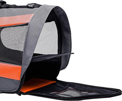 Pawer 18” x 11”x 11” Soft-Sided Foldable Airline Approved Pet Carrier for Cat, Puppy and Small Dog, Washable 600D Oxford Fabric, with Handle and Strap for Carry, Multiple Colors Available