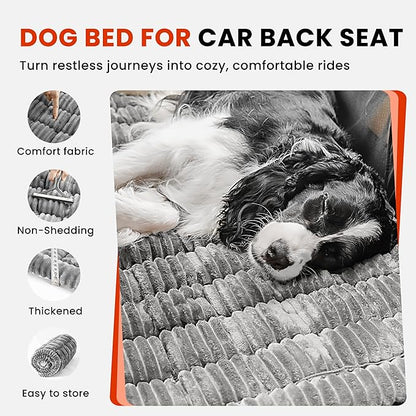 HiPetpy Backseat Dog Bed Mat for Car, Non-Slip Dog Bed for Car Back Seat, Soft & Cozy Dogs Blanket, Washable Travel Pet Mat Seat Protector for Cars, SUVs, Trucks