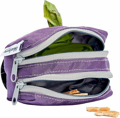 Blueberry Pet Dog Poop Bag Holder - Dark Orchid Dispenser with Dual Zippers, Dog Poop Bags Rolls, Dog Leash Attachment, Includes 1 Free Roll, Compact, Durable, Ideal for Dog Owners