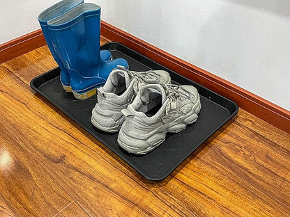 PetLike Boot Tray for Entryway Indoor, Pet Food Mat, 23 x 15.5 inch 2 Packs, Waterproof Heavy Duty Shoe Tray for Indoor and Outdoor, Multi-Purpose Trays for Boots, Shoes, Pets, Garden
