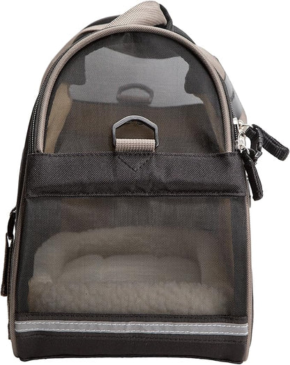 Coastal Pet Bergan Comfort Carrier - Breathable Travel Carrier for Dogs & Cats - Black & Grey, 16" x 8" x 11"