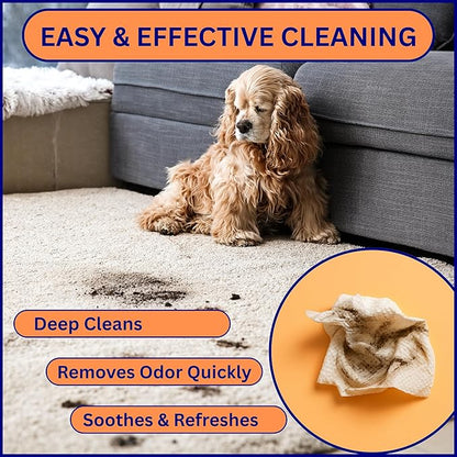 Aurora Pet Wipes – 100% Natural, Plant-Based Hypoallergenic Grooming Wipes for Dogs & Cats – Extra-Durable, Large & Thick for Effortless Cleaning (Combo, 200 Count)