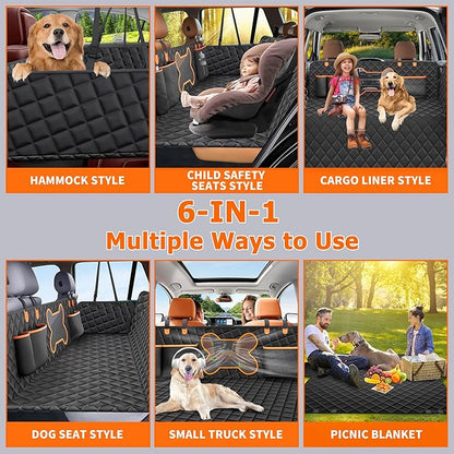 Dog Seat Cover for Cars & SUVs, LSize Dog Seat Cover for Back Seat for 2-4 Large Dogs, 400Lbs Capacity, Waterproof & Non-Slip Back Seat Protector