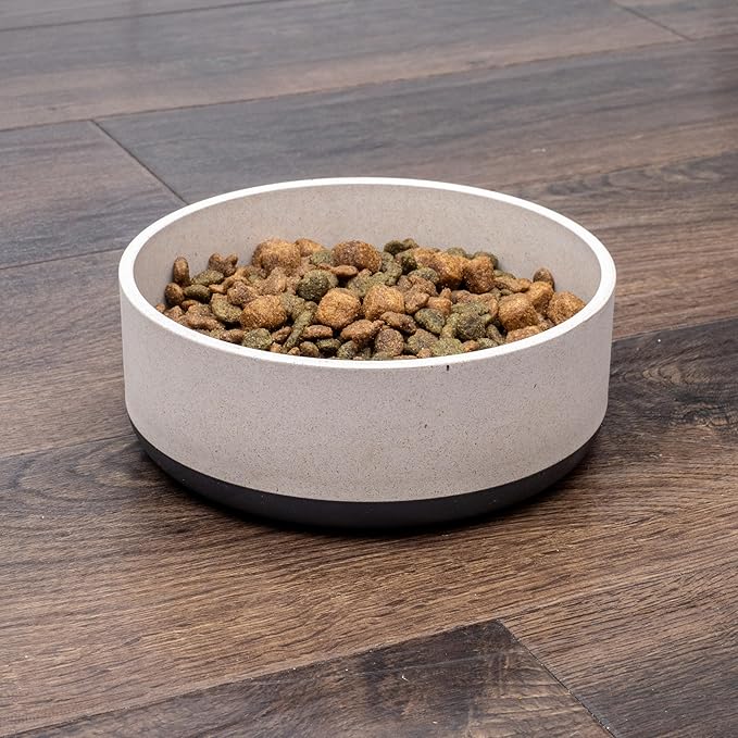 Titan Bamboo Dog Bowl Large with Ultra Grip Rubber Base Pet Bowl 9 Inch
