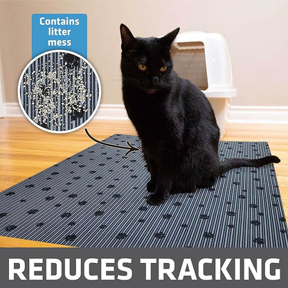 Drymate Cat Litter Box Mat, Litter Trapping Mat, Waterproof, Urine-Proof, Absorbent, Machine Washable, Soft on Paws, Contains Mess, Protects Floors, Kitten Supplies, Dark Grey, 28x36 XL, 12-Pack