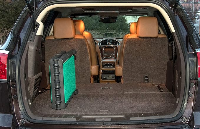 Pet Gear SupertraX Ramps for Dogs and Cats, Maximum Traction Surface, Portable/Easy-Fold (No Tools Required), Built in Handle for Travel, 5 Models, 42" L X 16" W, Supports 150 lbs, Black/Green