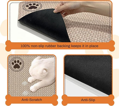 Pet Feeding Mat for Floors Waterproof Dog Mat for Food and Water Absorbent Quick Dry Non Slip mat for Cat Bowls