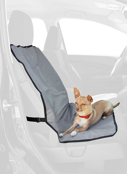 IRIS USA, Inc. Medium Dog Car Seat Cover, Single Seat Water-Resistant Easy Install Standard Size Car Seat Cover Protects Against Dirt and Animal Hair for Pet Dog Cat, Gray Stripes