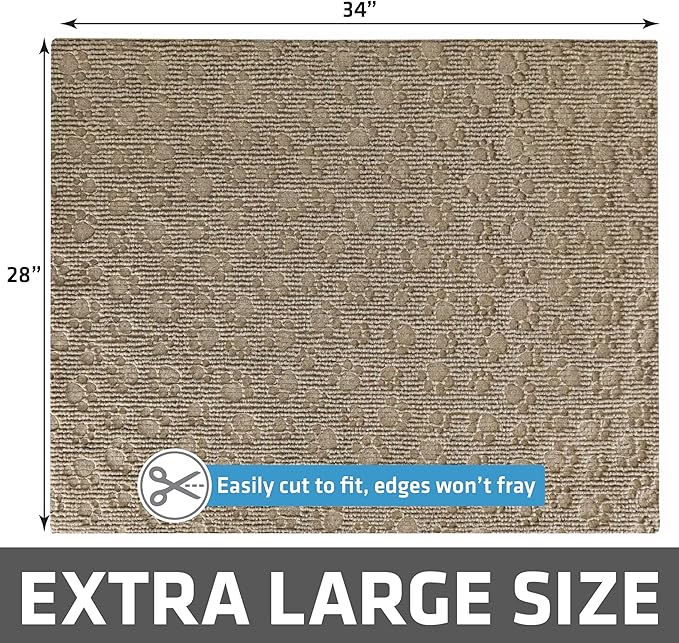 Drymate Cat Litter Box Mat, Litter Trapping Mat, Waterproof, Urine-Proof, Absorbent, Machine Washable, Soft on Paws, Contains Mess, Protects Floors, Kitten Supplies, Tan, 28x34 XL