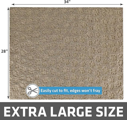 Drymate Cat Litter Box Mat, Litter Trapping Mat, Waterproof, Urine-Proof, Absorbent, Machine Washable, Soft on Paws, Contains Mess, Protects Floors, Kitten Supplies, Tan, 28x34 XL