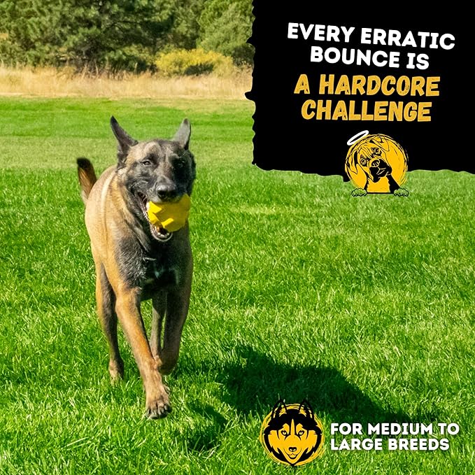 Indestructible Jumping Jack Chew Toy - Lifetime Replacement - Durable Dog Toy for Aggressive Chewers - Safe, Non-Toxic Natural Rubber - Interactive, Chew & Fetch - Tough, Heavy Duty - 4.5”