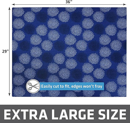 Drymate Cat Litter Box Mat, Litter Trapping Mat, Waterproof, Urine-Proof, Absorbent, Machine Washable, Soft on Paws, Contains Mess, Protects Floors, Kitten Supplies, Dark Blue, 29x36 XL