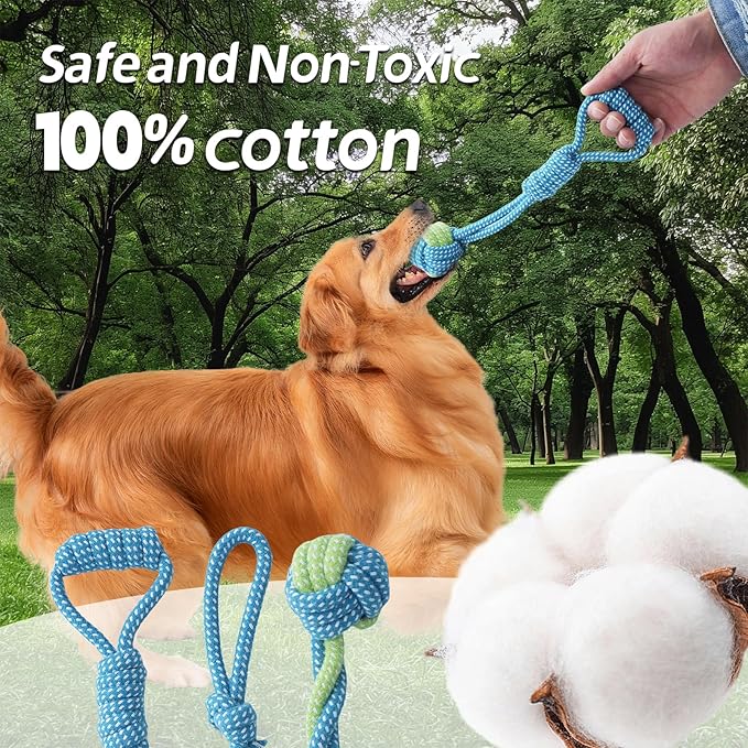 Dog Rope Toys 7 Pack, Puppy Teething Sturdy Cotton Chew Tug Ropes Indoor/Outdoor, Exercise Interactive Tug O'War Toys Set for Boredom Small-Meidum Dogs