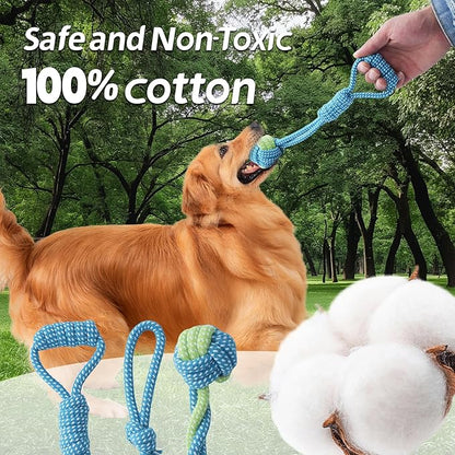 Dog Rope Toys 7 Pack, Puppy Teething Sturdy Cotton Chew Tug Ropes Indoor/Outdoor, Exercise Interactive Tug O'War Toys Set for Boredom Small-Meidum Dogs