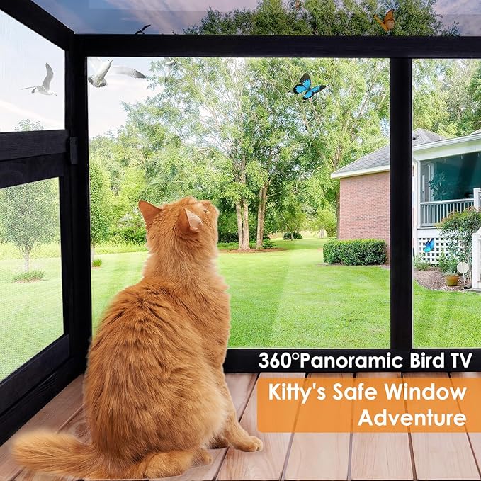 Cat Window Box Window Perch Catio Outdoor Cat Enclosure Bug Proof Wire Grid for Sunbathing Napping Overlooking for Indoor Outdoor Cats1