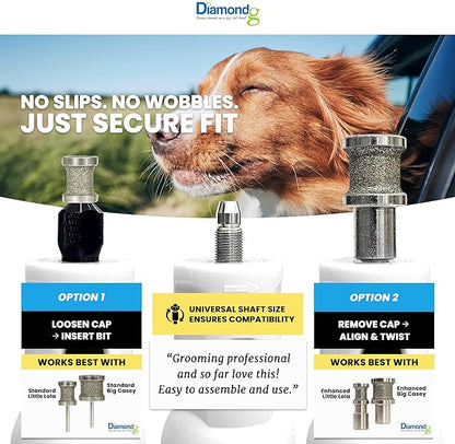 Diamondg Cordless Dog Nail Grinder with Quiet Sound & LED Tip for Large & Small Dogs, 4hrs. Runtime - Electric Dog Nail Trimmer, Heavy Duty Rotary Tool Alternative to Toenail Clippers & Filers