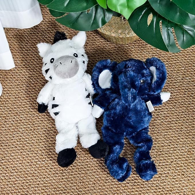 Blue Elephant Plush Squeaky Dog Toy with Bungee Leg Puppy Teething Chew Toy Cute Soft Funny Indoor Outdoor Interactive Stuffed Animal Dog Toy for Small Medium Large Dogs Toy Gift 30.5cm/12.01in