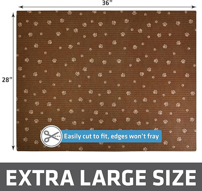 Drymate Cat Litter Box Mat, Litter Trapping Mat, Waterproof, Urine-Proof, Absorbent, Machine Washable, Soft on Paws, Contains Mess, Protects Floors, Kitten Supplies, Brown, 28x36 XL
