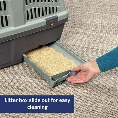 Midwest Homes for Pets Skudo 24” Plastic Cat Carrier with Integrated Litter pan