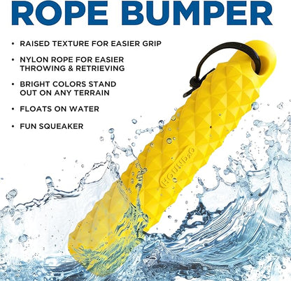 Dog Toys | Rope Bumper Floating Toy for Dogs | Yellow Outdoor Toy - Easy to Clean and Made from Non Toxic Materials
