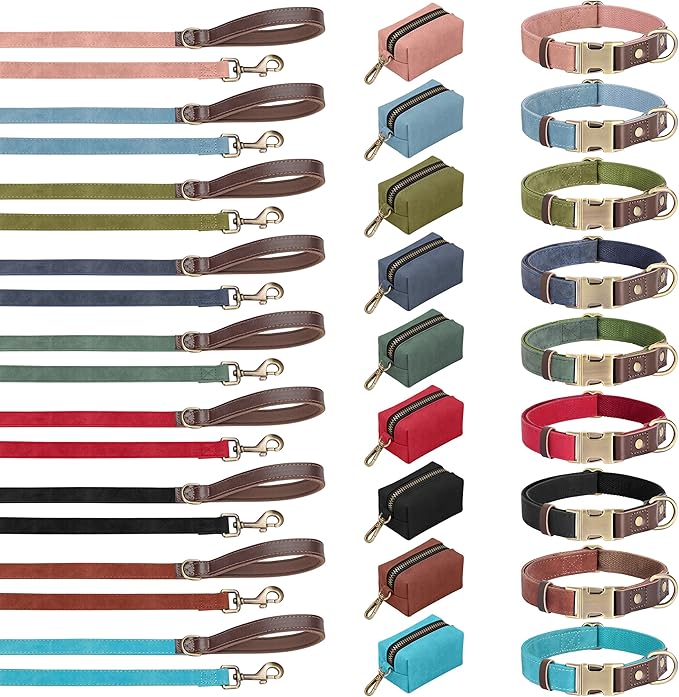 Didog PU Leather Dog Leash for Small Dogs 4.5ft, Soft Padded Handle Faux Leather Dog Leashes for Medium Dogs, Walking and Training Leashes for Large Dogs,Olive Green