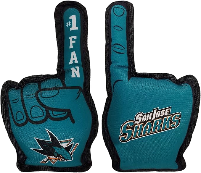 Pets First NHL San Jose Sharks #1 Fan Toy for Dogs & Cats. Best Tough PET Toy with Inner Squeaker. Number One Premium Dog Toy for Strongest Chewers & Sports Fans, One Size