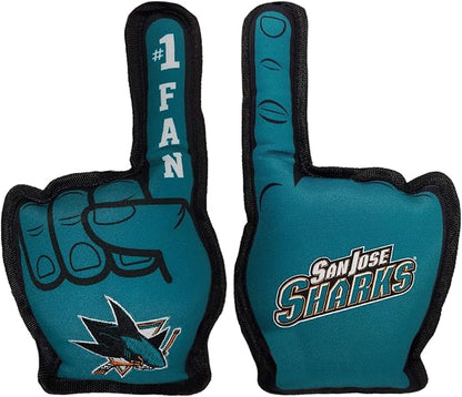 Pets First NHL San Jose Sharks #1 Fan Toy for Dogs & Cats. Best Tough PET Toy with Inner Squeaker. Number One Premium Dog Toy for Strongest Chewers & Sports Fans, One Size