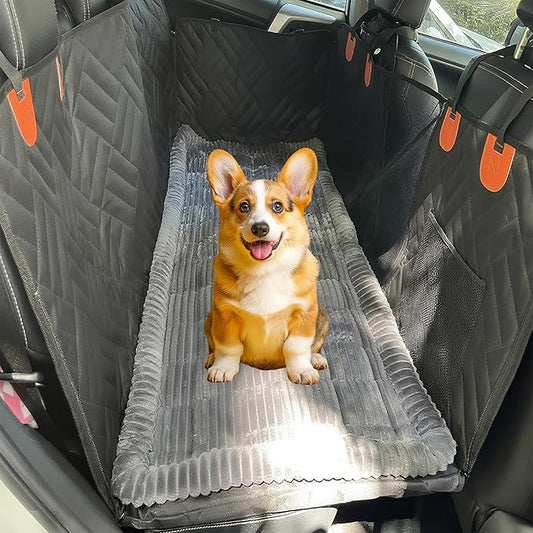 XINYI Dog Car Seat Cover for Back Seat, Dog Bed for Car, Non-Slip Sofa and Travel Pet Mat, Soft and Comfortable, Easy to Clean (Gray, 23.6" x 51.2")