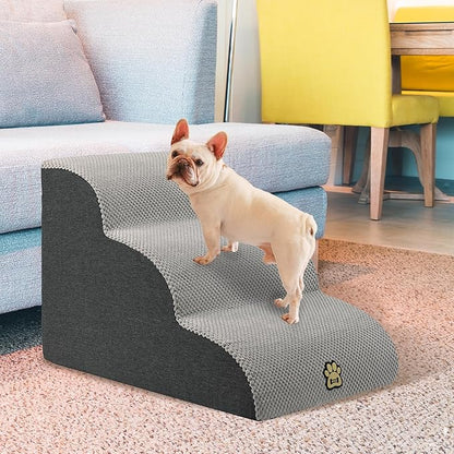Pet Steps Dog Stairs for Sofa Couch and Bed High Density Sponge Pet Ramp with Removable Washable Cover Non-Slip Base Stable Dog Steps 15.7" H