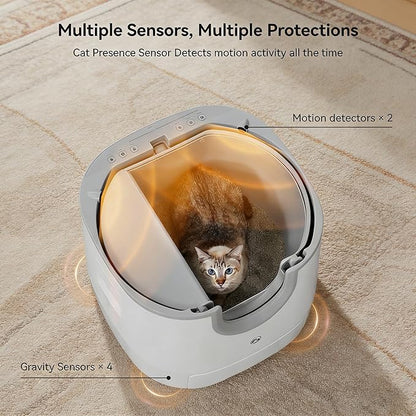 Self-Cleaning Cat Litter Box for Multiple Cats – Large Capacity, Open-Top Design with Enhanced Safety & Included Trash Bags (Upgraded Model)