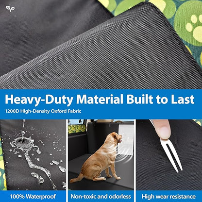 Dog Car Seat Cover for Back Seat with Support Rods, Waterproof Car Seat Cover for Dogs, Backseat Extender for Dogs in Car with Door Protectors, Thickened and Scratch-Resistant, Non-Slip