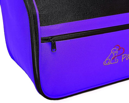Pawer 18” x 10” x 10”Soft-Sided Foldable Airline Approved Pet Carrier for Cat, Puppy and Small Dog, Washable 600D Oxford Fabric, with Handle and Strap for Carry, Multiple Colors Available