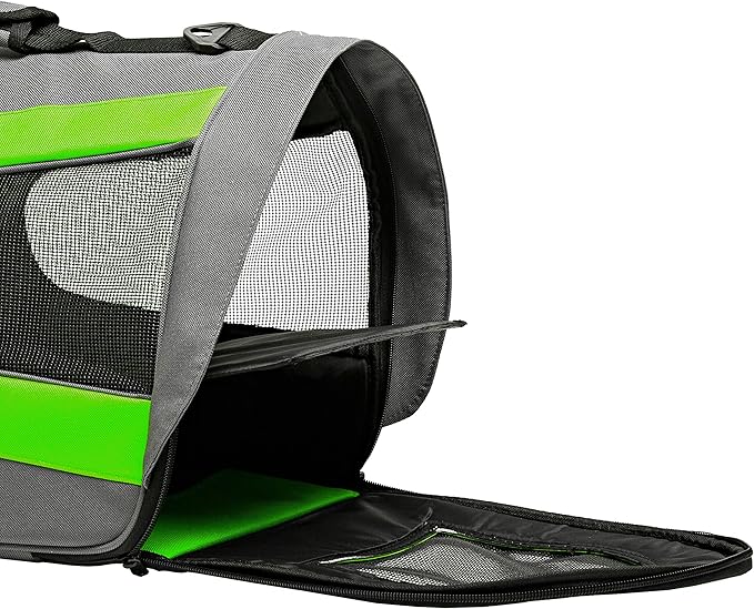 Pawer 18” x 11”x 11” Soft-Sided Foldable Airline Approved Pet Carrier for Cat, Puppy and Small Dog, Washable 600D Oxford Fabric, with Handle and Strap for Carry, Multiple Colors Available