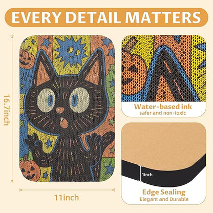 2 Pack Art Cat Scratcher, Wall-Mountable Cat Scratch Pad, Cat Wall Scratcher 16.7x11x1 Inch Cat Scratching Board for Indoor Cats Toy (MagicCat)