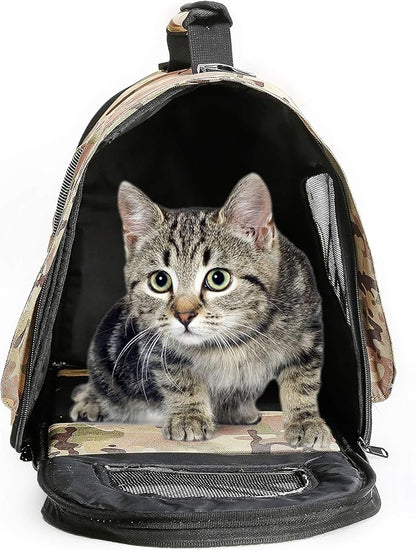 Pawer 18” x 11”x 11” Soft-Sided Foldable Airline Approved Pet Carrier for Cat, Puppy and Small Dog, Washable 600D Oxford Fabric, with Handle and Strap for Carry, Multiple Colors Available