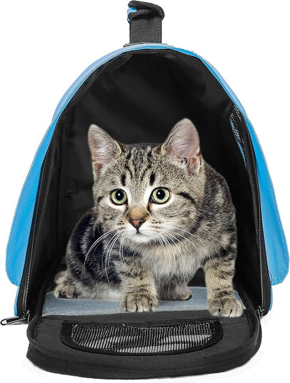 Pawer 18” x 11”x 11” Soft-Sided Foldable Airline Approved Pet Carrier for Cat, Puppy and Small Dog, Washable 600D Oxford Fabric, with Handle and Strap for Carry, Multiple Colors Available