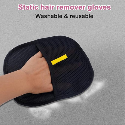 Double-Sided Pet Grooming Gloves, Electrostatic Versatile Static Pet Hair Remover Glove Reusable Static Cat Grooming Tools for Carpet Couch Clothing Furniture Supplies (Pink)