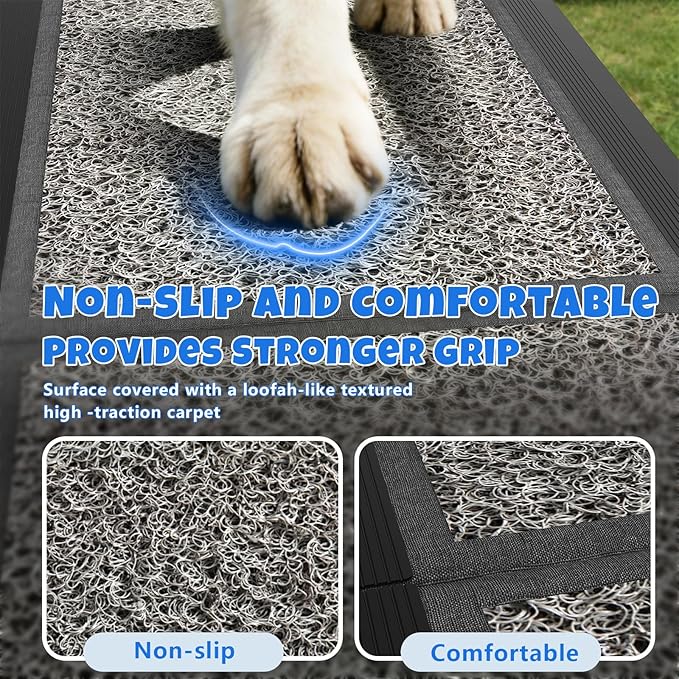 Dog Ramp for Car 71" L x 17" W, Foldable Pet Ramp for Large Dogs with Non-Slip Rug Surface, Portable Dog Car Ramp for SUV, Truck & Vehicle, Heavy-Duty Aluminum Pet Loading Ramp Supports 250 lbs