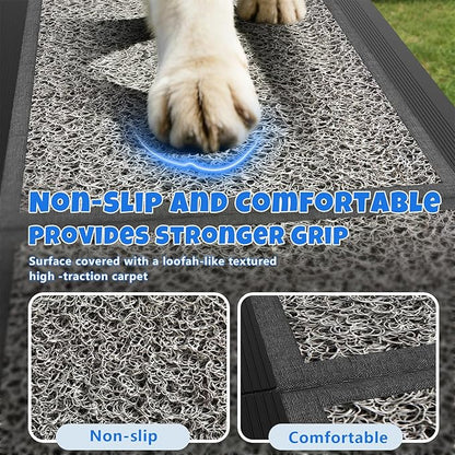 Dog Ramp for Car 71" L x 17" W, Foldable Pet Ramp for Large Dogs with Non-Slip Rug Surface, Portable Dog Car Ramp for SUV, Truck & Vehicle, Heavy-Duty Aluminum Pet Loading Ramp Supports 250 lbs