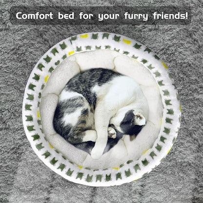 Super Soft Small Dog & Cat Bed, Anti-Anxiety Puppy Cuddler, Cozy Round Fluffy Plush Pet Bed, Machine Washable Faux Fur Donut Cuddler