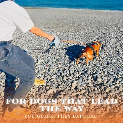 Snuggle Paws Retractable Dog Leash 16ft Heavy-Duty – All-in-One Leash with LED Flashlight, Poop Bag Holder & Chew-Proof Steel Cable Extension – Tangle-Free Design for Small to Large Dogs up to 66 lbs