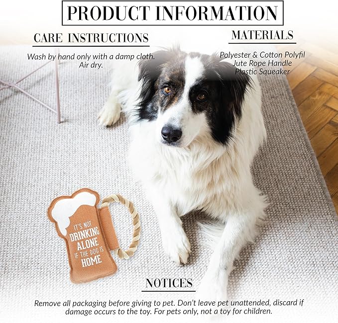 Pavilion Gift Company - Dog is Home - 8" Canvas Rope Dog Toy Chew Tug of War Beer Beer Lover Alcohol Best Friend Dog Doggy Puppy K9 Gift