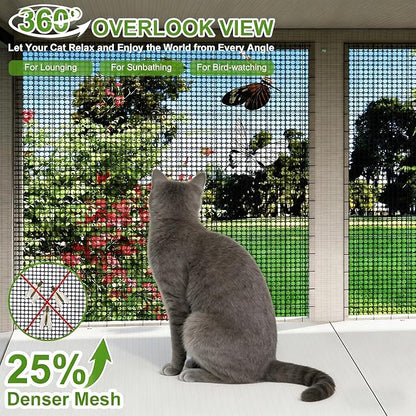 Cat Window Box Catio Outdoor Pet Patio with Bug Proof Net for Sunbathing, Napping＆Bird Watching Cat Outside Enclosure no Drill Window Perch for Indoor Cats for Apartments, Grey/White (White)
