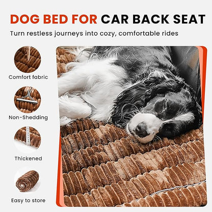 HiPetpy Backseat Dog Bed Mat for Car, Non-Slip Dog Bed for Car Back Seat, Soft & Cozy Dogs Blanket, Washable Travel Pet Mat Seat Protector for Cars, SUVs, Trucks
